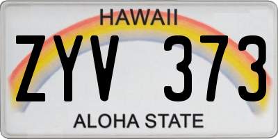 HI license plate ZYV373