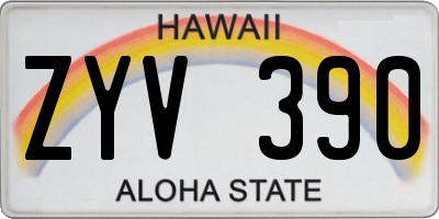 HI license plate ZYV390