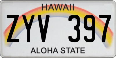 HI license plate ZYV397