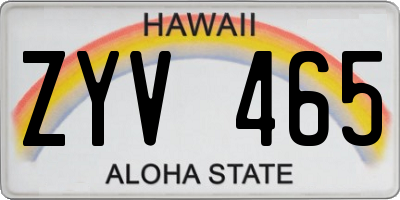 HI license plate ZYV465