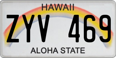 HI license plate ZYV469
