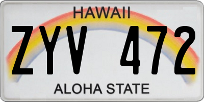 HI license plate ZYV472
