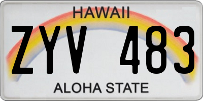 HI license plate ZYV483