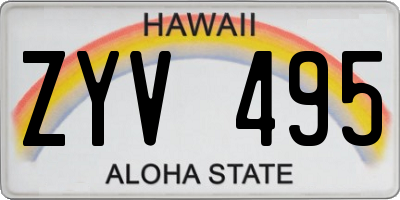 HI license plate ZYV495
