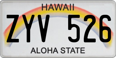 HI license plate ZYV526
