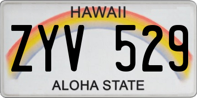 HI license plate ZYV529