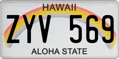 HI license plate ZYV569