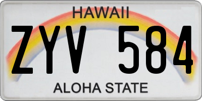 HI license plate ZYV584