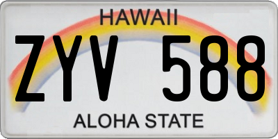 HI license plate ZYV588
