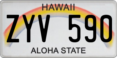 HI license plate ZYV590