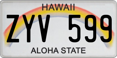 HI license plate ZYV599