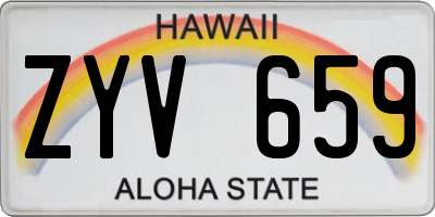 HI license plate ZYV659