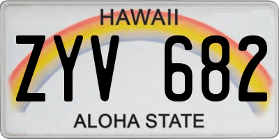HI license plate ZYV682