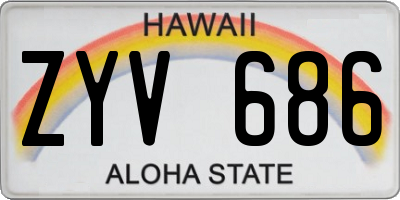 HI license plate ZYV686