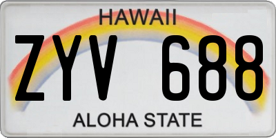 HI license plate ZYV688