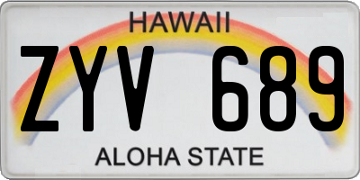HI license plate ZYV689