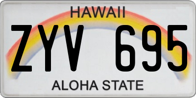 HI license plate ZYV695