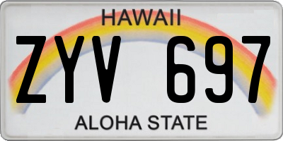 HI license plate ZYV697