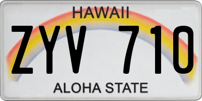 HI license plate ZYV710