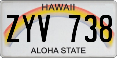 HI license plate ZYV738