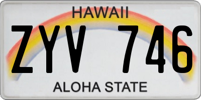 HI license plate ZYV746