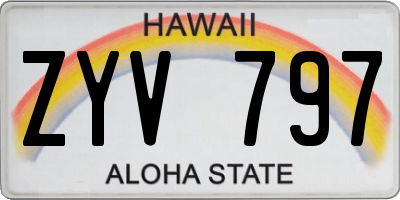 HI license plate ZYV797