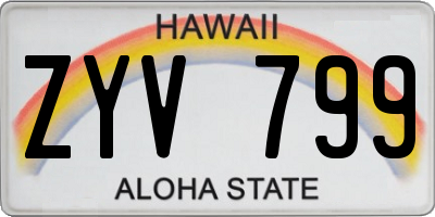 HI license plate ZYV799