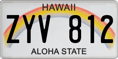 HI license plate ZYV812
