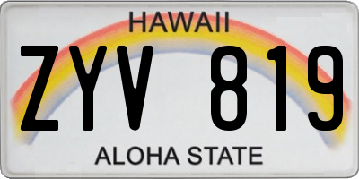 HI license plate ZYV819