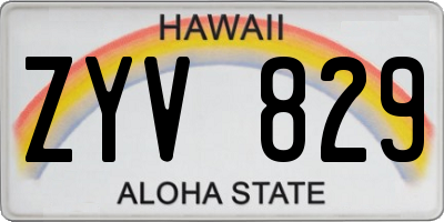 HI license plate ZYV829