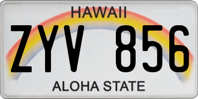 HI license plate ZYV856