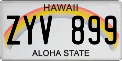 HI license plate ZYV899