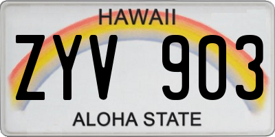 HI license plate ZYV903