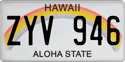 HI license plate ZYV946