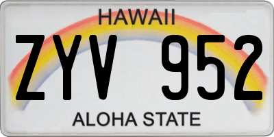 HI license plate ZYV952