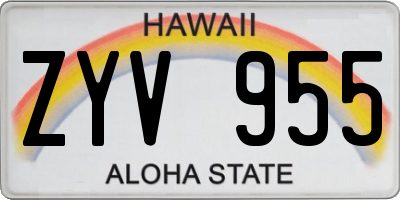 HI license plate ZYV955