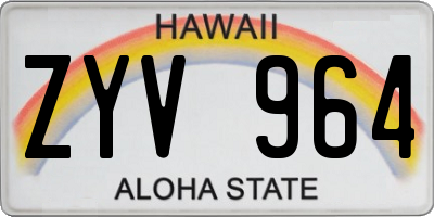HI license plate ZYV964