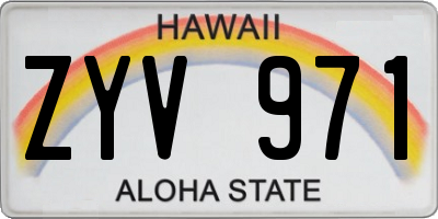 HI license plate ZYV971
