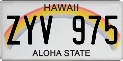 HI license plate ZYV975