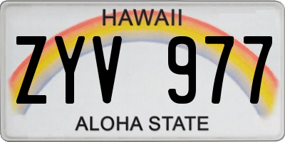 HI license plate ZYV977