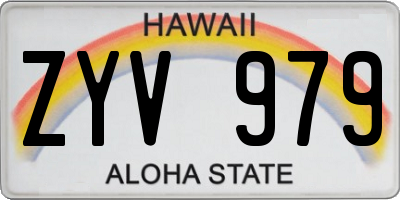 HI license plate ZYV979