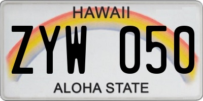 HI license plate ZYW050