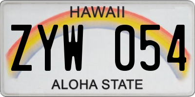 HI license plate ZYW054