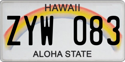 HI license plate ZYW083