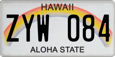 HI license plate ZYW084
