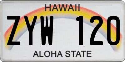 HI license plate ZYW120