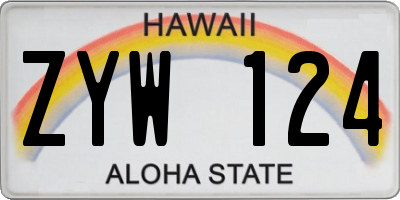 HI license plate ZYW124