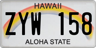 HI license plate ZYW158