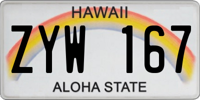HI license plate ZYW167