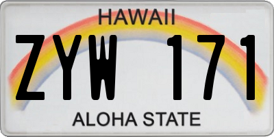 HI license plate ZYW171